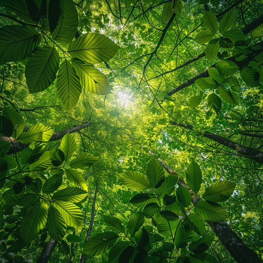 Lush green woodland canopy